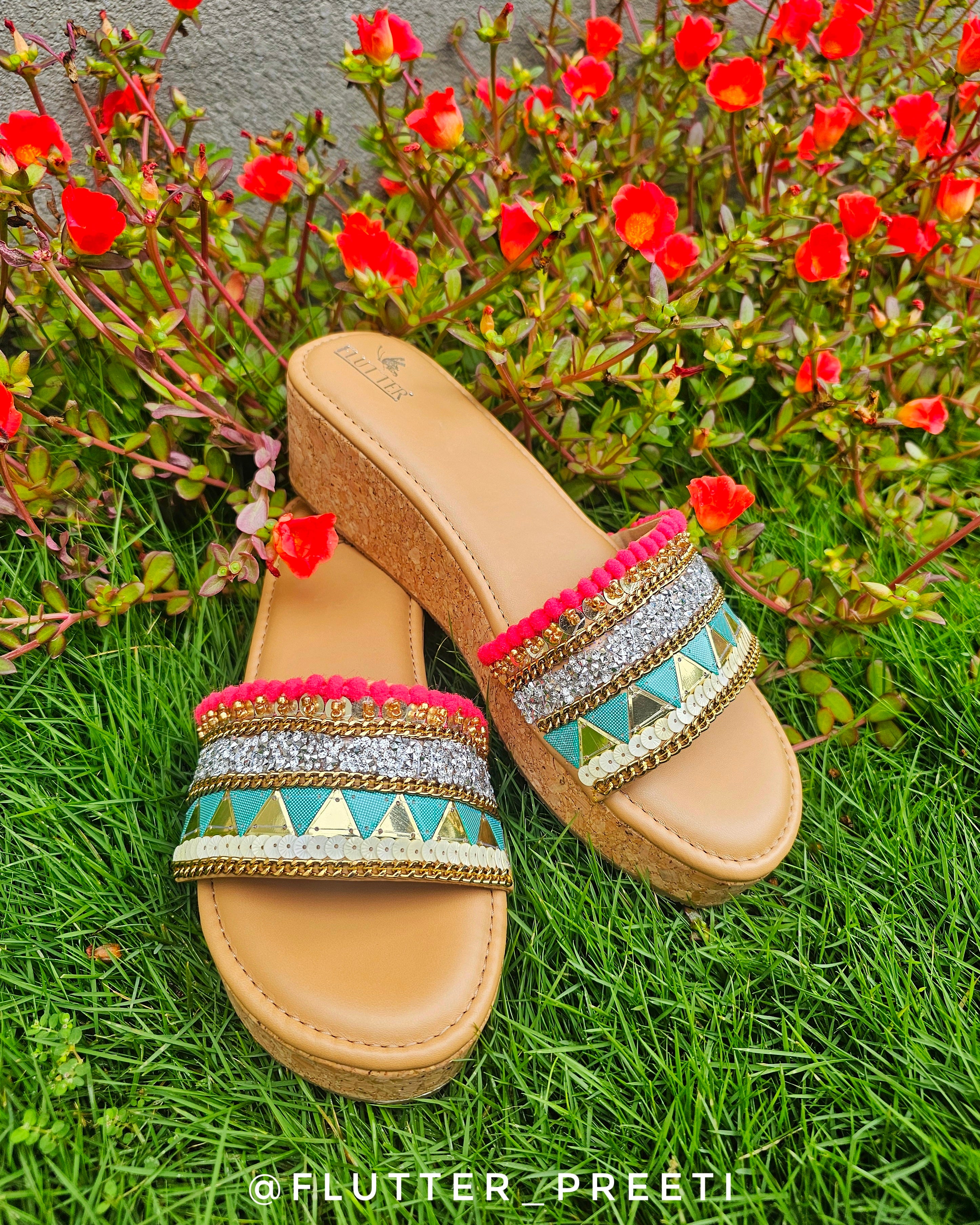 Red Trim Triangle Heels