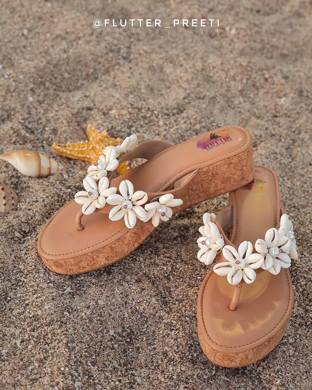Shell Flower V Heels