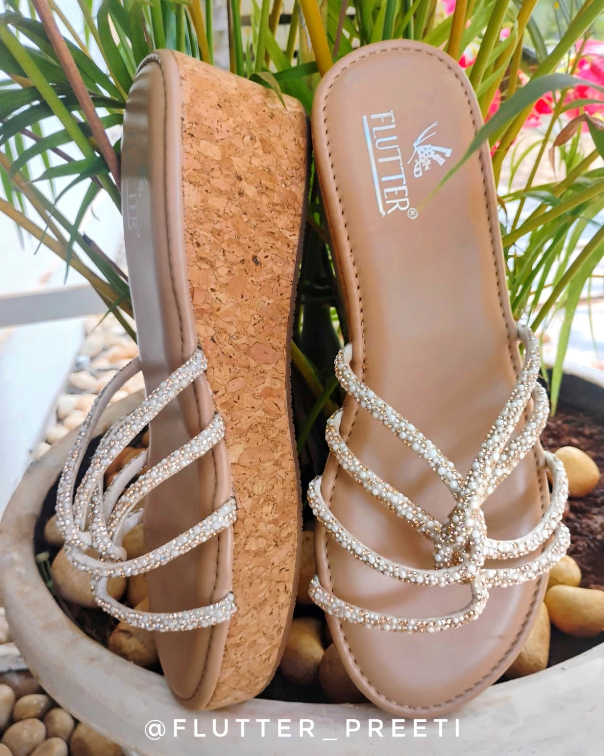 Wings Of Angelite crystal Heels in white pearl