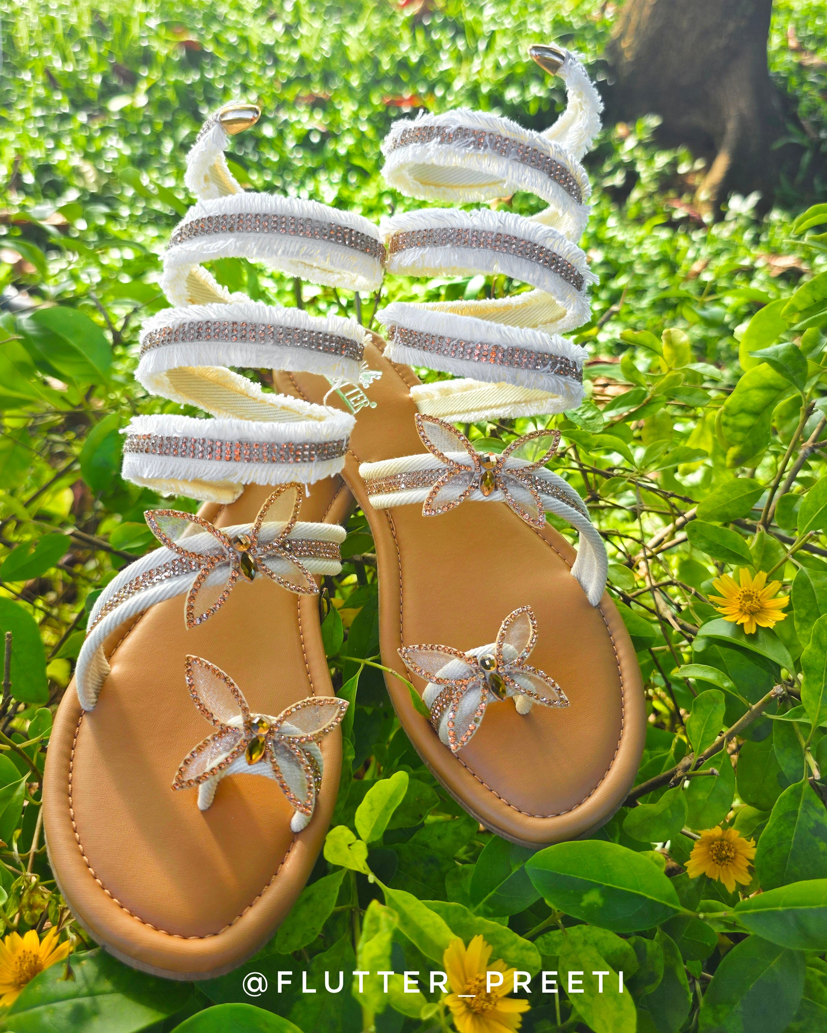 Crème Denim Butterfly Wrap Around