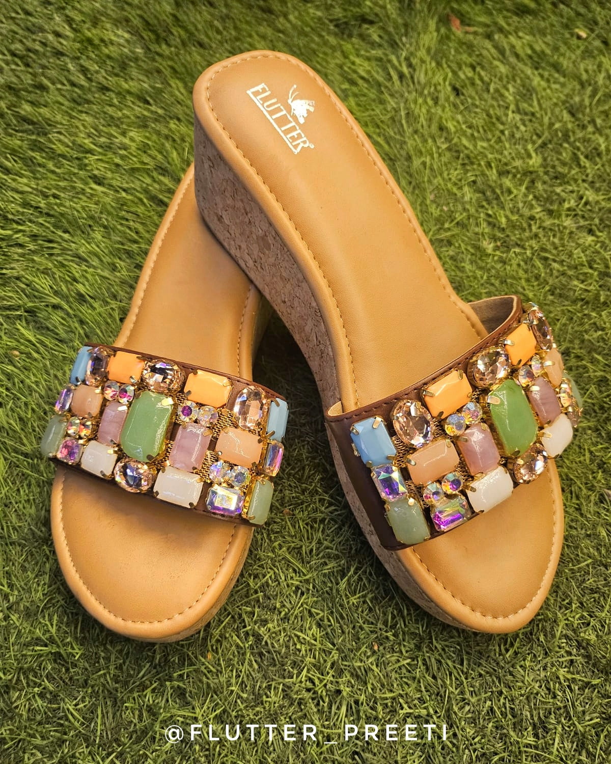 Not Without My Jewels Heels With Brown Base